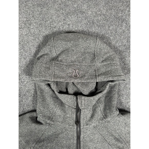 Lululemon Scuba Hoodie Jacket Light Cotton Fleece Full Zip‎ Heathered Black - Picture 4 of 14